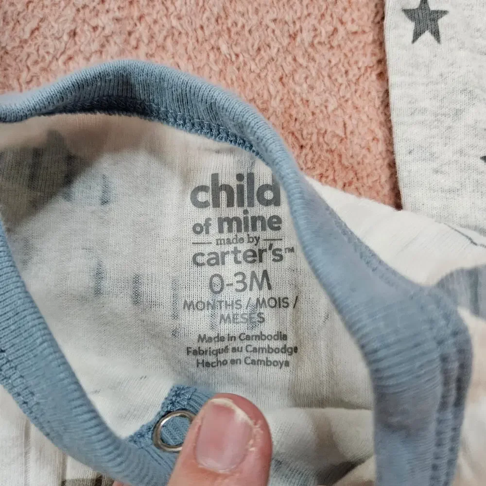 Lot of 3 Cloud Island & 1 Child of Mine Carter's Sleepers Size 0-3 Months